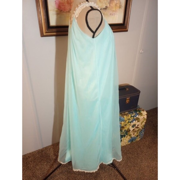 Vintage Intime of California Blue Beige Lace Peignoir and Negligee Small 2pc - Picture 5 of 16